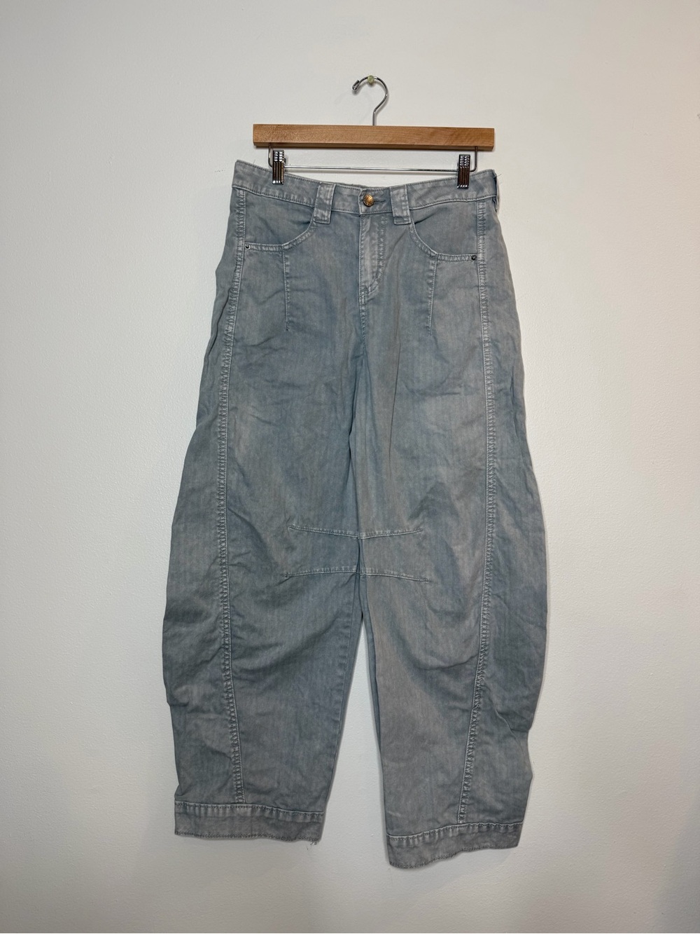 BDG Moto Barrel Utility Conductor Stripe Relaxed Baggy Denim Pants size 2